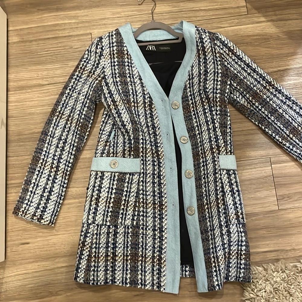 Zara Blue tweed dress